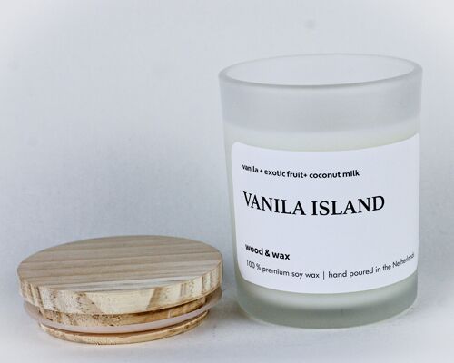 Vanilla Island - Soy Candle White Jar + Wood Lid 200 ml