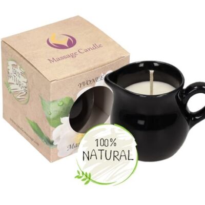 100 % Natural Massage Candle contains essential nourishing and moisturizing oils - Bergamot and Patchouli.