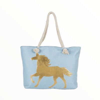 [ BB2205 ] SAC DE PLAGE LICORNE DORÉ