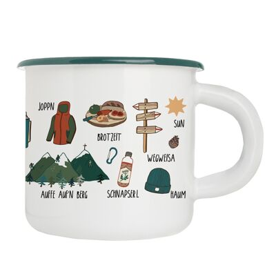 Tasse émaillée en dialecte bavarois "Wanderhaferl"