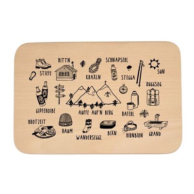 Snack boards with hiking icons made from local beech