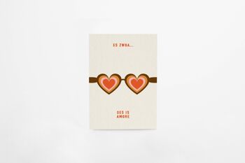 Carte postale en carton sous-bock "des is Amore" 1