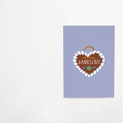 Postkarte aus Bierdeckelpappe "Dankschee"