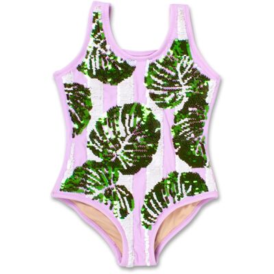 One Piece Magic Sequin Filles 3-14 Purple Palm