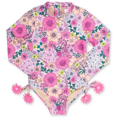 Langarm-Badeanzug - Mod Floral Pink