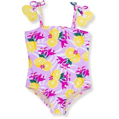 Maillot de bain à pompons - citrons tropicaux