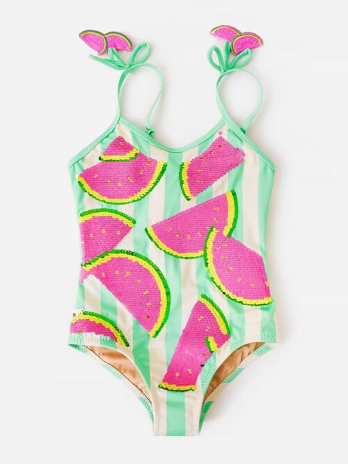 Shade Critters Girls' Flip Sequin Watermelons Swimsuit