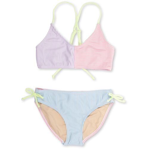 Tie Back Bikini - Seersucker Colorblock