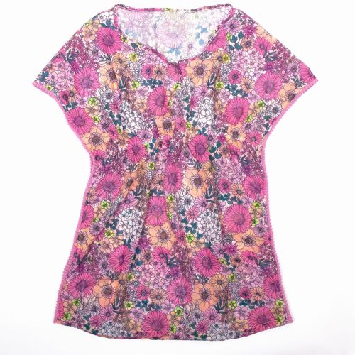 Kaftan Cover Up Girls Mod Floral Pink