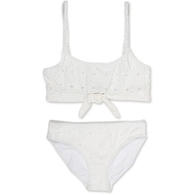 Bow Front Bikini - White Eyelet