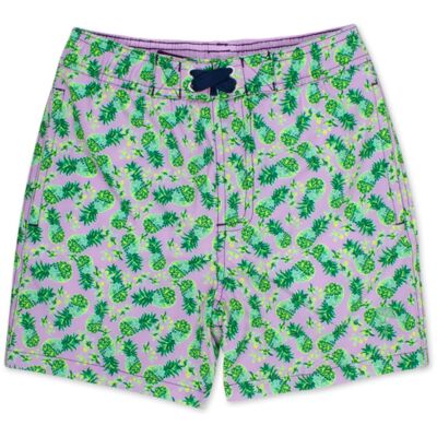 Boys Swim Trunks - Lilac Pineapple