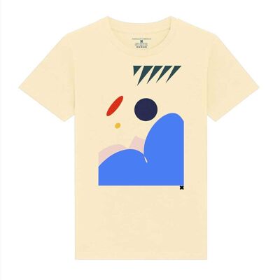 New Day, Camiseta, Manga corta, Butter, Crema, niños, unisex