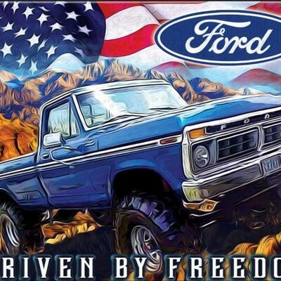 FORD Freedom Truck - Targa in metallo USA di dimensioni 31 x 40 cm