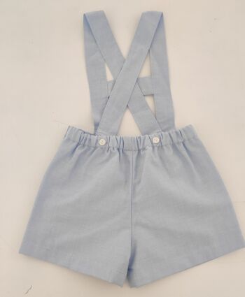Blue oxford  shorts with straps and bar 2