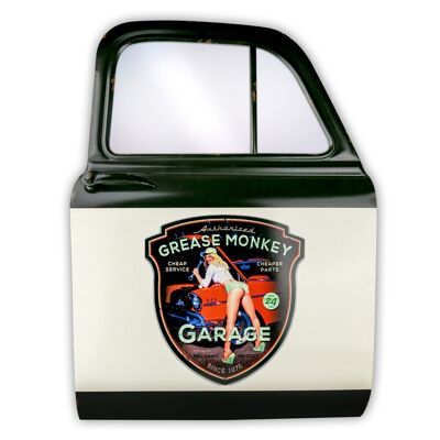 Car door with mirror Grease Monkey Garage 61x83x5 cm