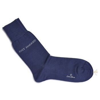 Blauwe katoenen sokken | Tout juste marié 2