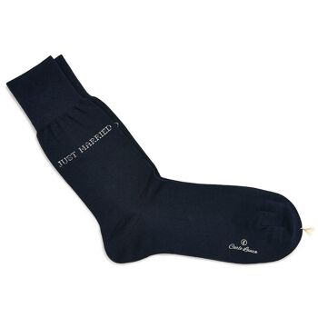 Donkerblauwe katoenen sokken | Tout juste marié 2