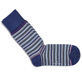 Grijze met blauwe streep sokken | Carlo Lanza 2