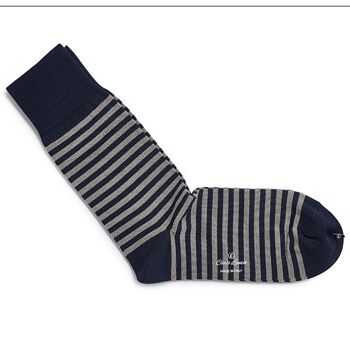 Donkerblauwe streep sokken | Carlo Lanza 2