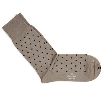 Chaussettes stip taupe | Carlo Lanza 2