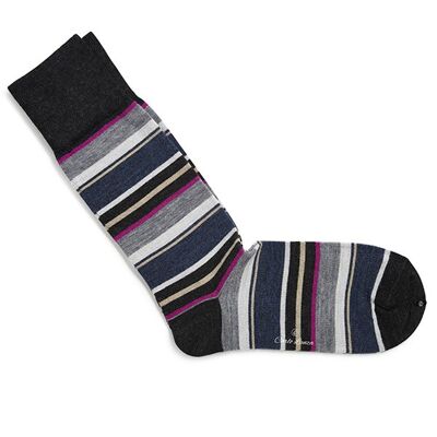 Sokken Grey & Pink Stripes | Carlo Lanza