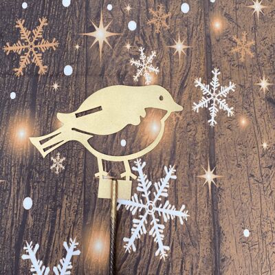 Gold Metal Robin Bird Ideal Christmas Present
