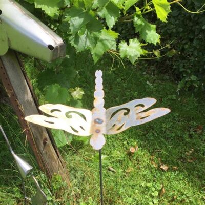 Rusty Dragonfly Garden Ornament (with stake)