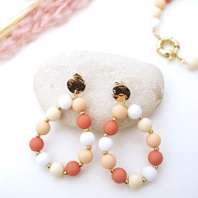 Pendientes Mix ARCO IRIS - Coral