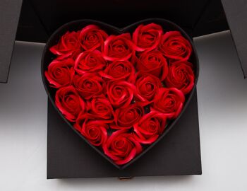 Coffret cadeau de luxe Savon Roses avec plateau à bijoux 2