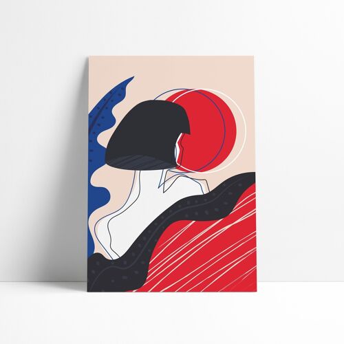 Affiche 30x40-Femme au soleil rouge N.1