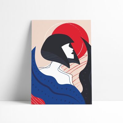 Poster 30x40-Donna sotto il sole rosso N.2