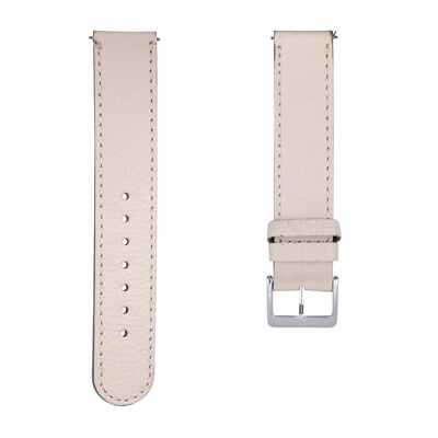 Tragbares Uhrenarmband | beige | Silber | 18mm