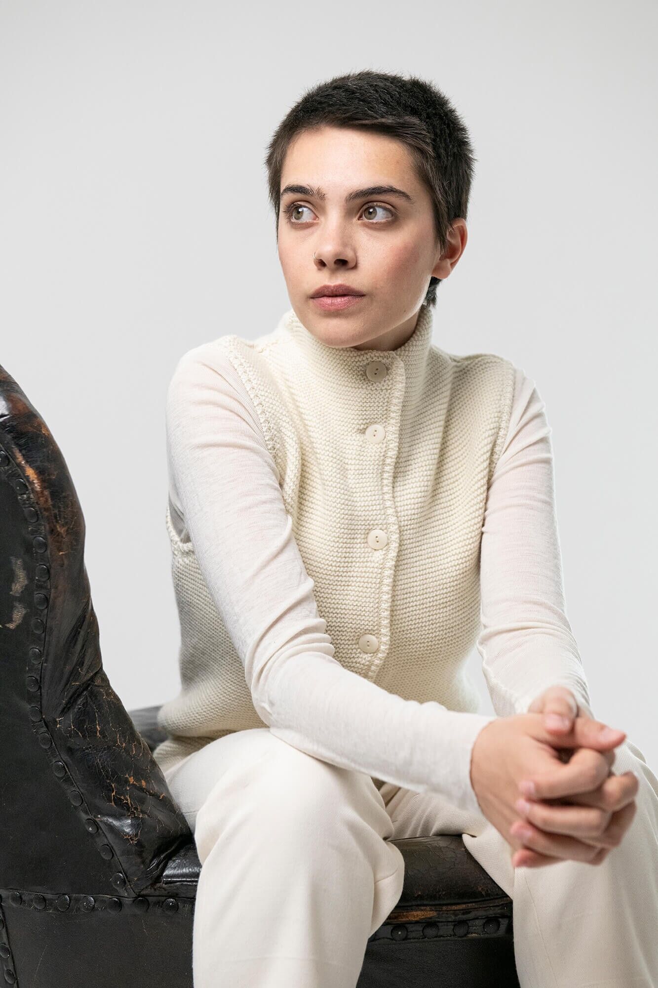 Gilet in maglia Elisa, ebano