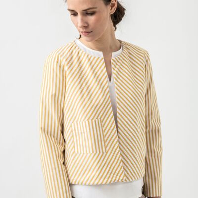 Reversible jacket Ava mustard striped