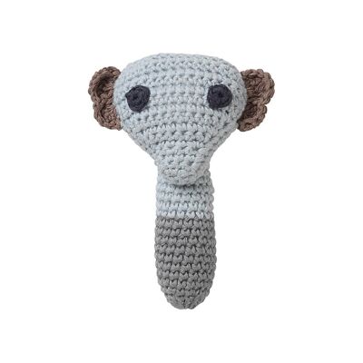 Sarah grey elephant organic rattle