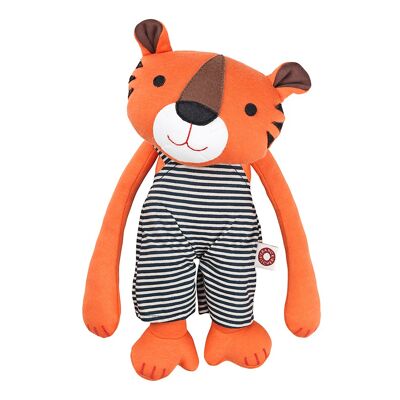 Jeppe Tiger gestreiftes Kleid Bio-Kuschelpuppe