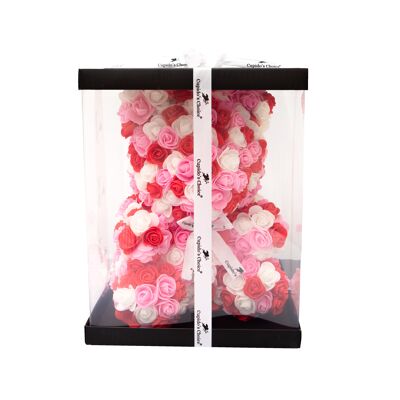 Rose Ours Rouge, Blanc, Rose 40cm