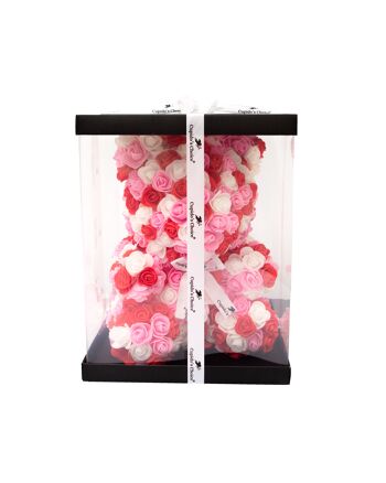 Rose Ours Rouge, Blanc, Rose 40cm 1