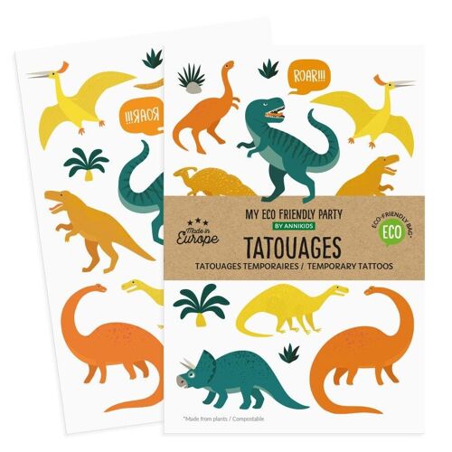 Tatouages Dinosaures - Ecoresponsable