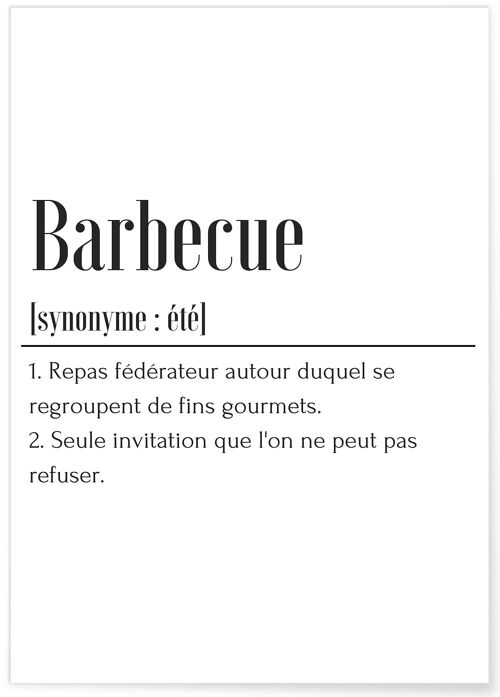 Affiche Définition Barbecue