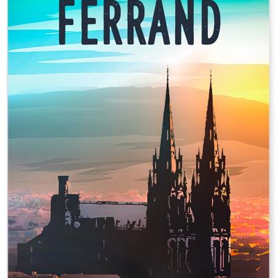 Affiche illustration de la ville de Clermont-Ferrand