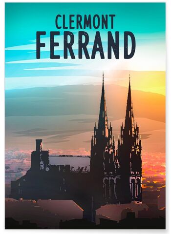 Affiche illustration de la ville de Clermont-Ferrand 1