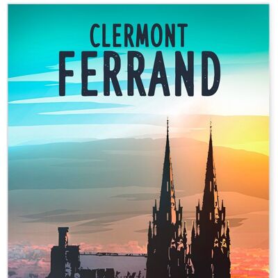 Affiche illustration de la ville de Clermont-Ferrand