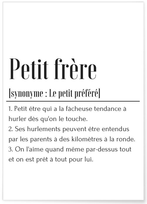 Affiche Définition Petit frère