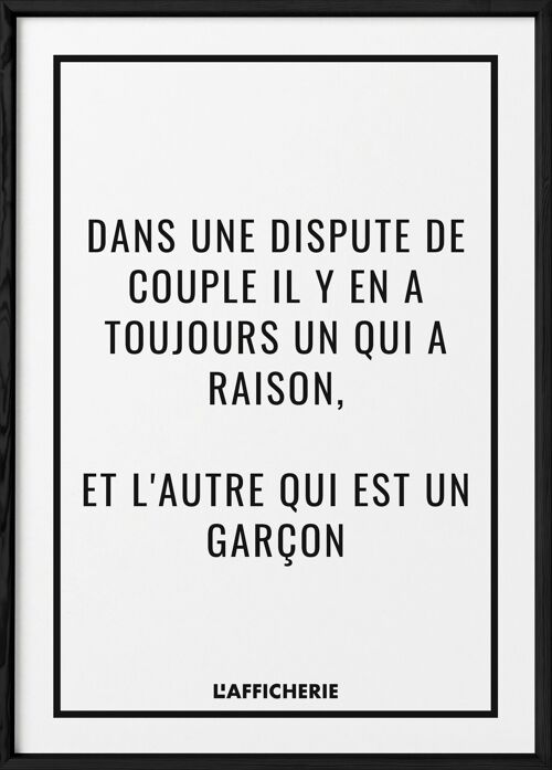 Affiche "Dans une dispute..."