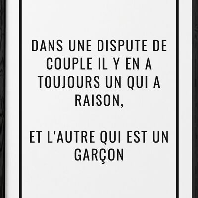 Affiche "Dans une dispute..."