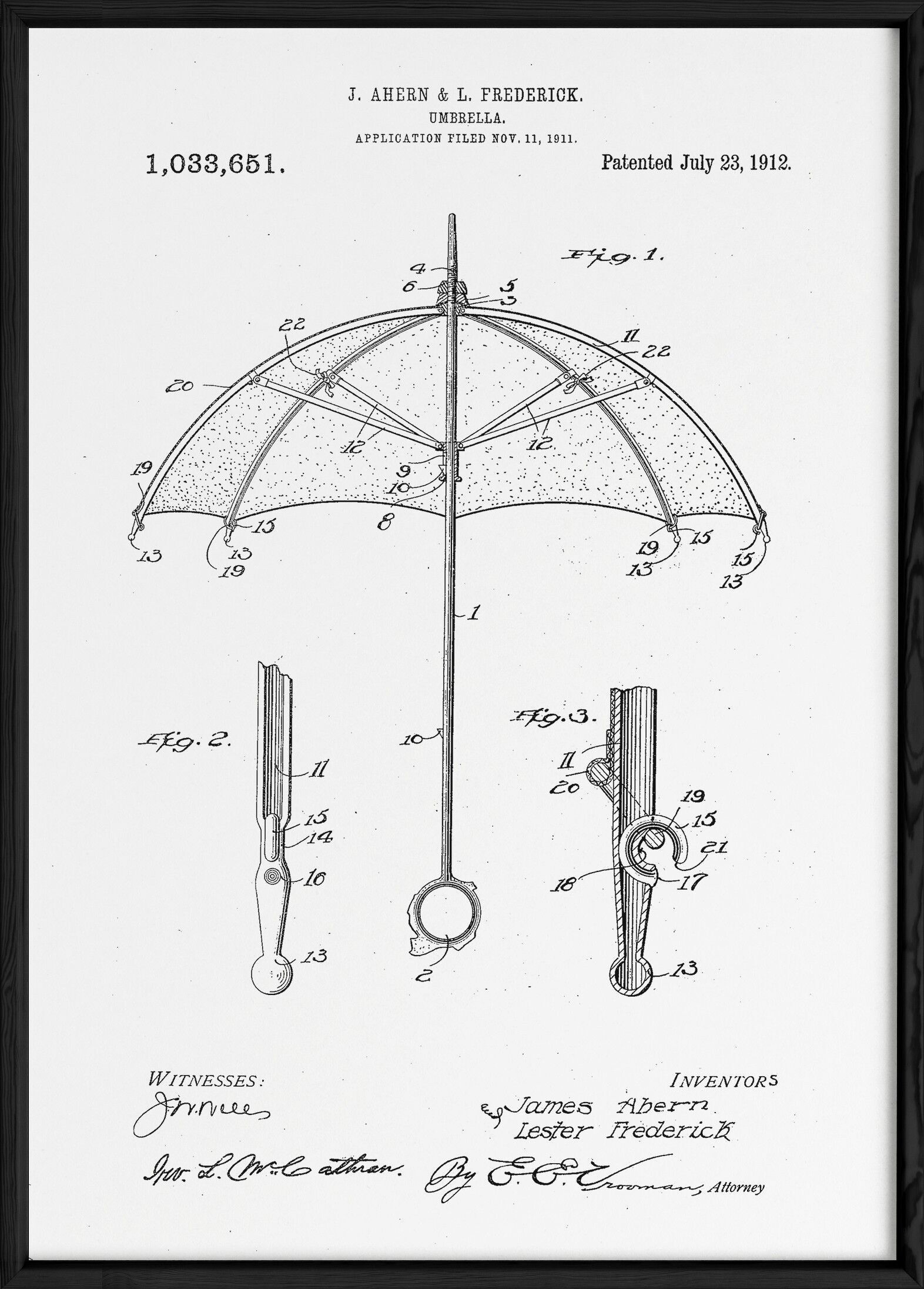 Affiche Brevet Parapluie
