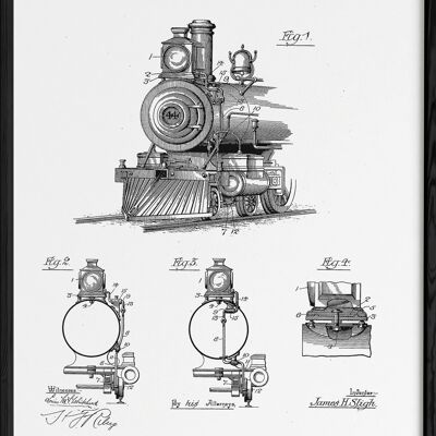 Poster di brevetto locomotiva