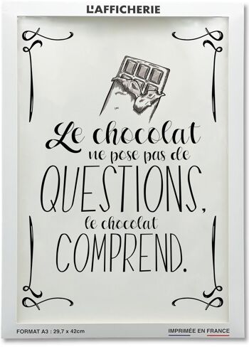 Affiche Le chocolat ne pose pas de questions - humour 2