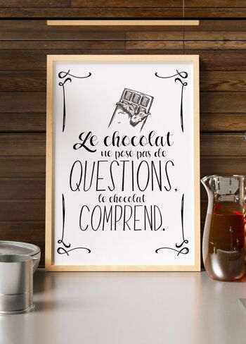 Affiche Le chocolat ne pose pas de questions - humour 4